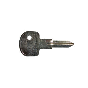 metal key blank on white background