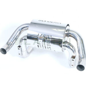 silver larini exhaust muffler with 2 pipes