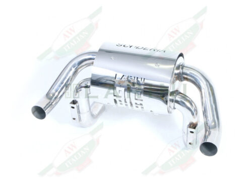 silver larini exhaust muffler with 2 pipes
