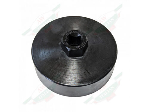 black metal circle with square hole in middle