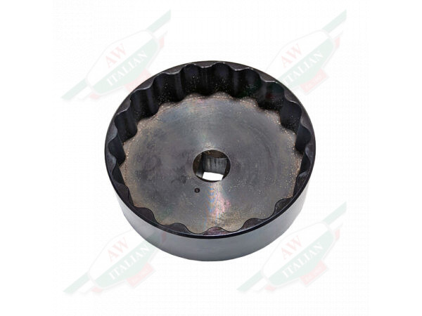 black metal circle with square hole in middle