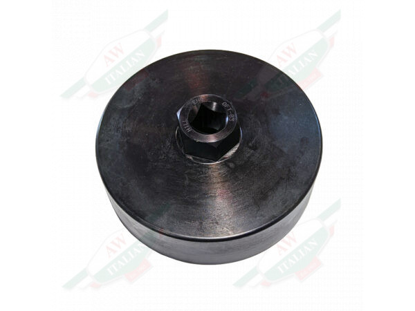 black metal circle with square hole in middle