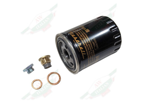 black oil filter with plugs and 2 copper washers