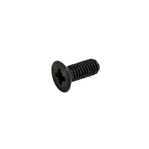 black threaded screw on white background