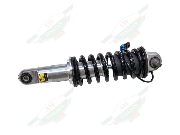 silver shock aborber with black coil spring