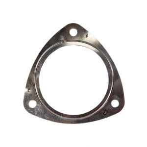 triangular metal gasket with hole in center