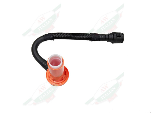 orange plastic cylinder with black hose attached