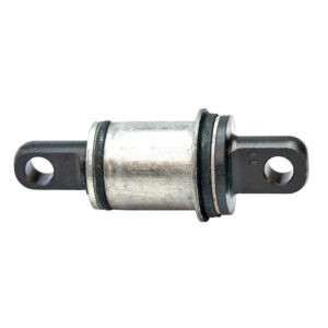 silver cylinder with 2 black tabs on each end with holes