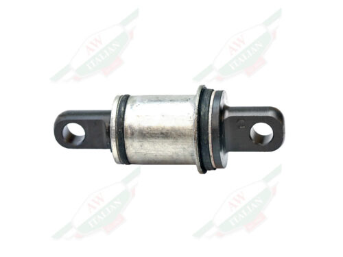 silver cylinder with 2 black tabs on each end with holes