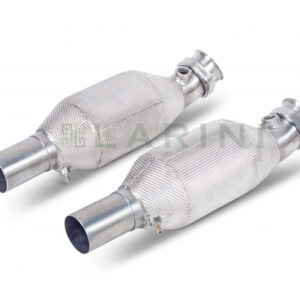 silver shiny exhaust pipes