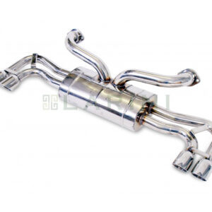 silver metal muffler with 4 tips