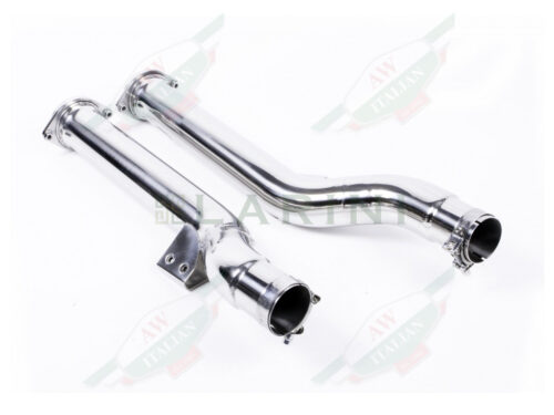 silver shiny exhaust pipes