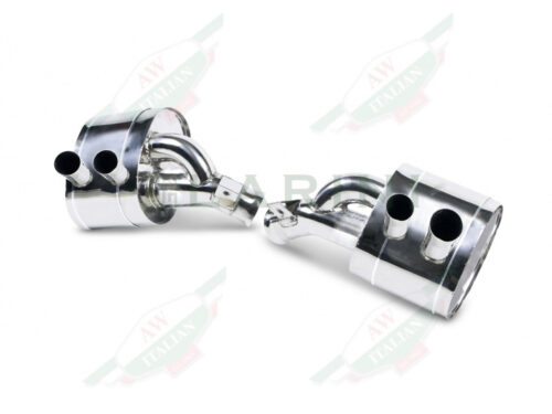 silver metal mufflers with 4 tips