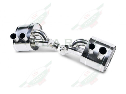 silver metal mufflers with 4 tips