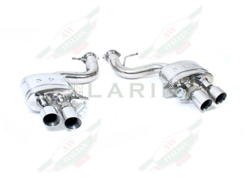 silver metal mufflers with 4 tips