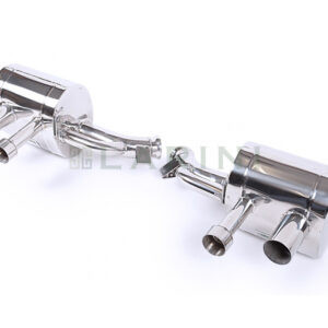 silver metal mufflers with 4 tips