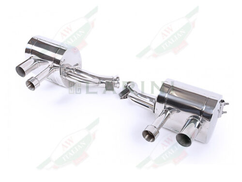 silver metal mufflers with 4 tips