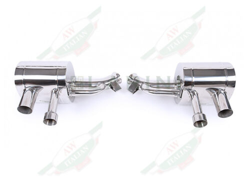 silver metal mufflers with 4 tips