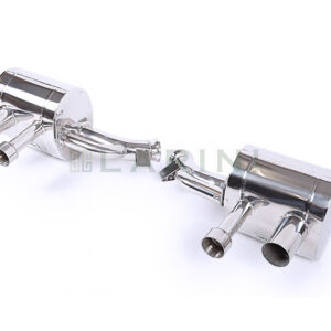 silver metal mufflers with 4 tips