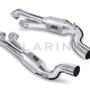 silver shiny exhaust pipes