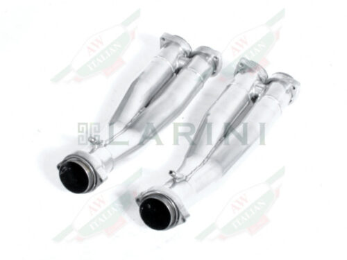 silver shiny exhaust pipes Y shape