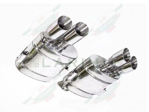 silver metal mufflers with 4 tips