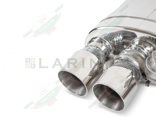 silver metal mufflers with 4 tips