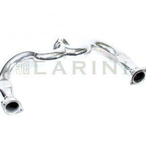 silver shiny exhaust pipe Y shape