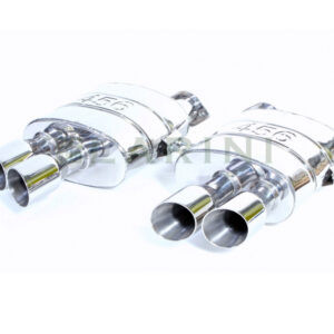silver metal mufflers with 4 tips