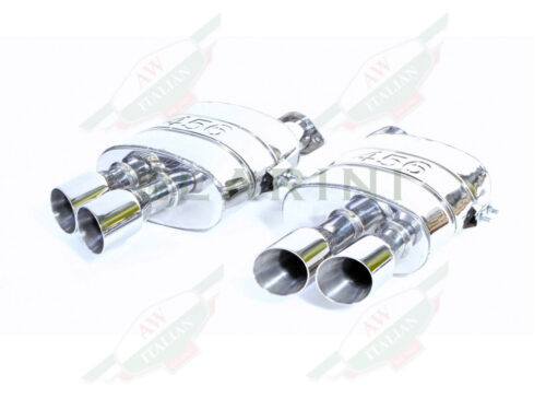 silver metal mufflers with 4 tips