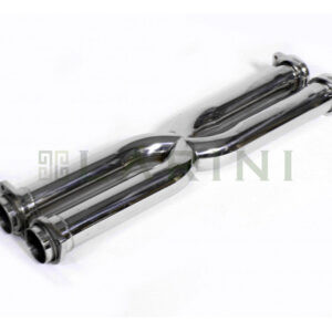silver exhaust pipes X shape