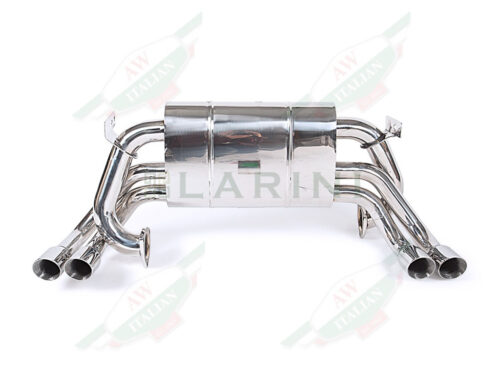 silver metal mufflers with 4 tips