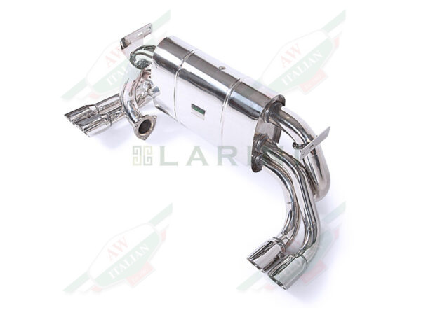 silver metal mufflers with 4 tips