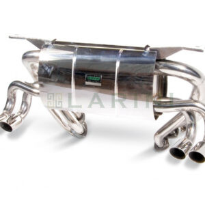 silver metal muffler with 4 tips