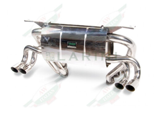 silver metal muffler with 4 tips
