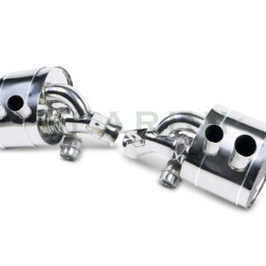 silver metal mufflers with 4 tips
