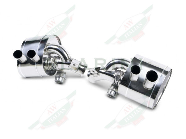 silver metal mufflers with 4 tips