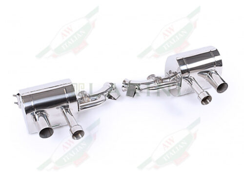 silver metal mufflers with 4 tips