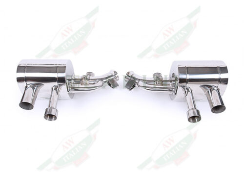 silver metal mufflers with 4 tips