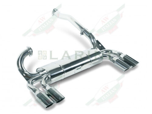 silver metal muffler with 4 tips