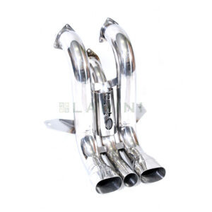 silver shiny exhaust pipes