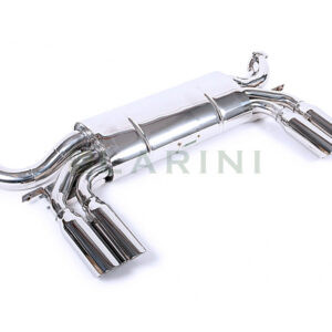 silver metal muffler with 4 tips