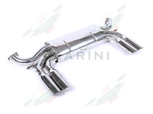 silver metal muffler with 4 tips