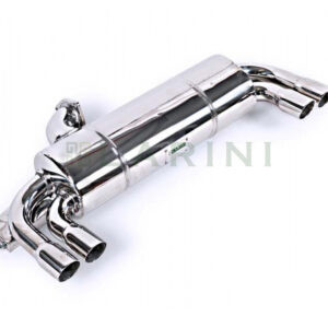 silver metal muffler with 4 tips