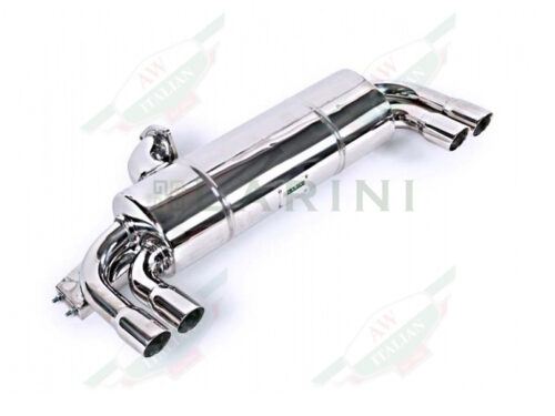 silver metal muffler with 4 tips