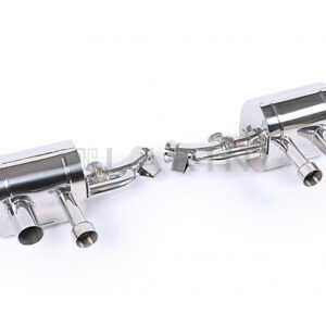 silver metal mufflers with 4 tips