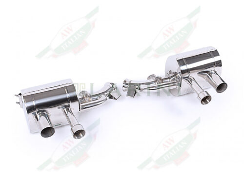 silver metal mufflers with 4 tips