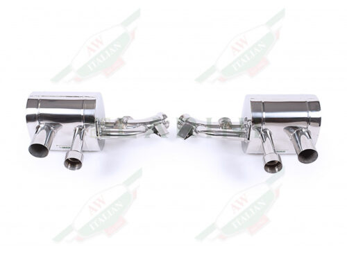 silver metal mufflers with 4 tips