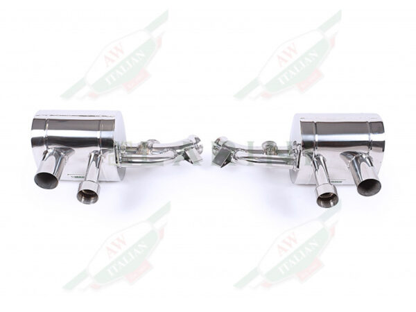 silver metal mufflers with 4 tips