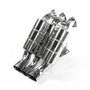 silver shiny exhaust pipes